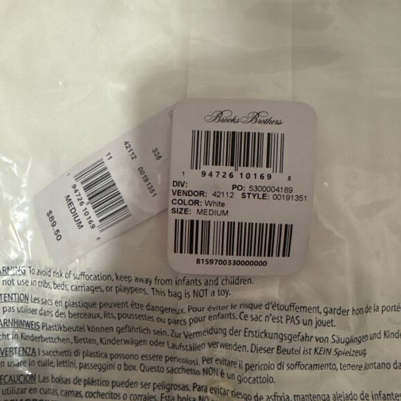 NWT Brooks Brothers Men’s Regular Fit Non-Iron Polo Button-Down Collar - White M - Picture 4 of 4